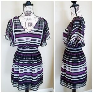 As U Wish flutter sleeve striped dress